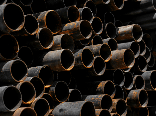 cast iron pipes in a junkyard (1)-1